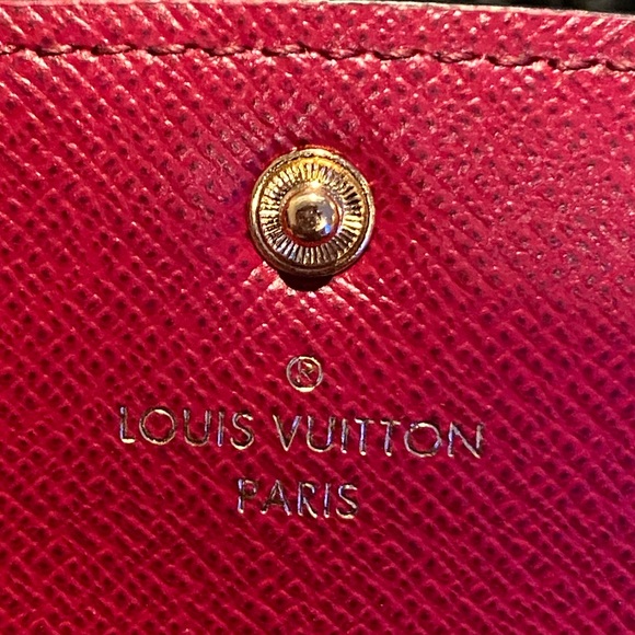 Louis Vuitton Brown Poppy Red Emilie Monogram Long Wallet. Brand New! - Picture 6 of 14